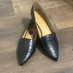 Nine West Dark Croc-Patterned Flats